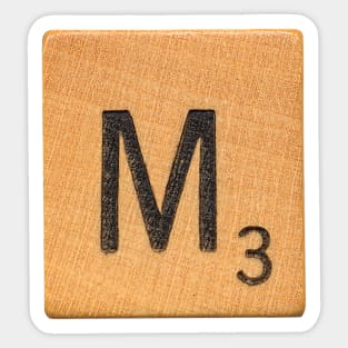 Scrabble Tile 'M' Sticker